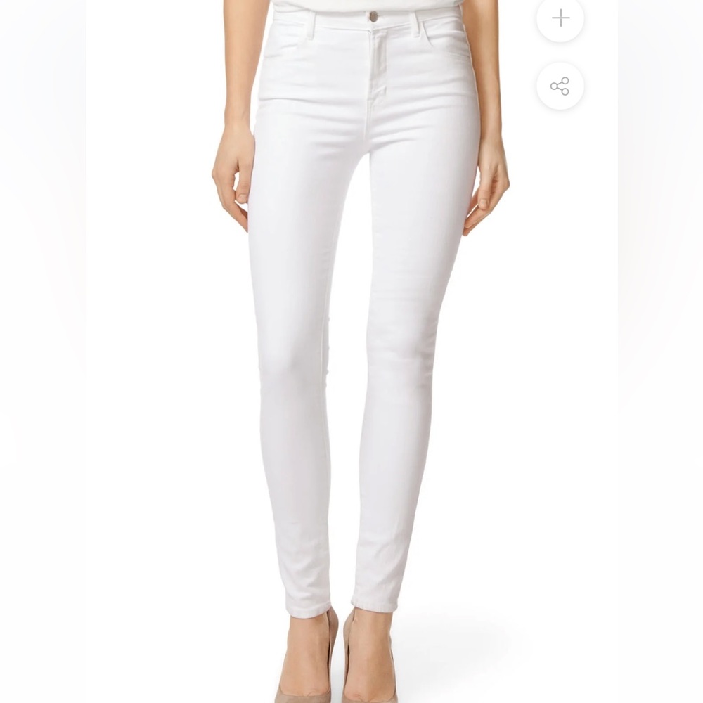 J Brand Maria Super Skinny High Rise White Jeans